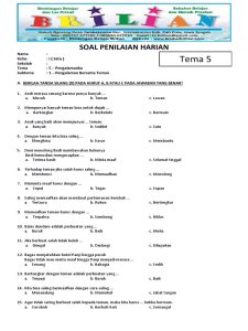 60 Contoh Soal Kelas 1 Subtema 2 Tema 5 Plus Kunci Jawaban, Wajib Dicoba Sebelum Ujian!