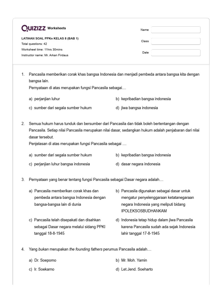 Inilah 5 Contoh Soal PKN Kelas 8 Bab 1 yang Wajib Kamu Kuasai Sebelum Ulangan Semester 2026 Inilah 5 Contoh Soal PKN Kelas 8 Bab 1 yang Wajib Kamu Kuasai Sebelum Ulangan Semester 2026