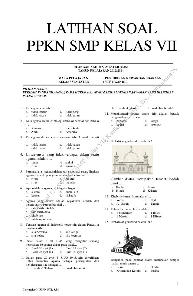 Jangan Salah Pilih Latihan, Ini Kumpulan Contoh Soal Pkn Kelas 7 Bab 1 yang Sering Muncul di Ujian 2026