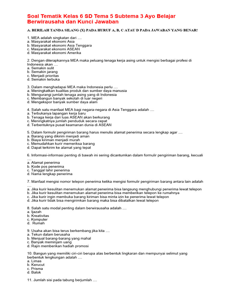 Rahasia Skor Tinggi Kerjakan Soal Tema 5 Subtema 3 Kelas 6 Agar Juara Kelas
