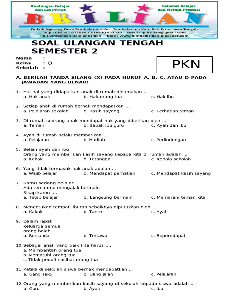 Terbukti 7 Contoh Soal PKN KTSP Kelas 1 SD yang Mudah Bikin Anak Sukses di Ujian 2026