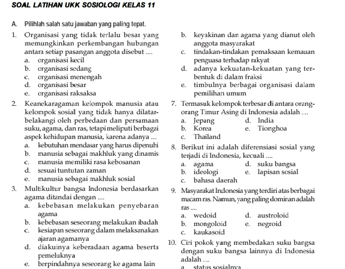 Terbukti! Contoh soal PKN kelas XI semester 1 beserta kunci jawaban yang harus dikuasai