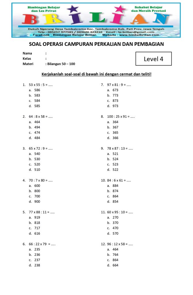 Ternyata Ini Rahasia Contoh Soal Matematika Campuran Kelas 4 SD untuk Sukses 2026