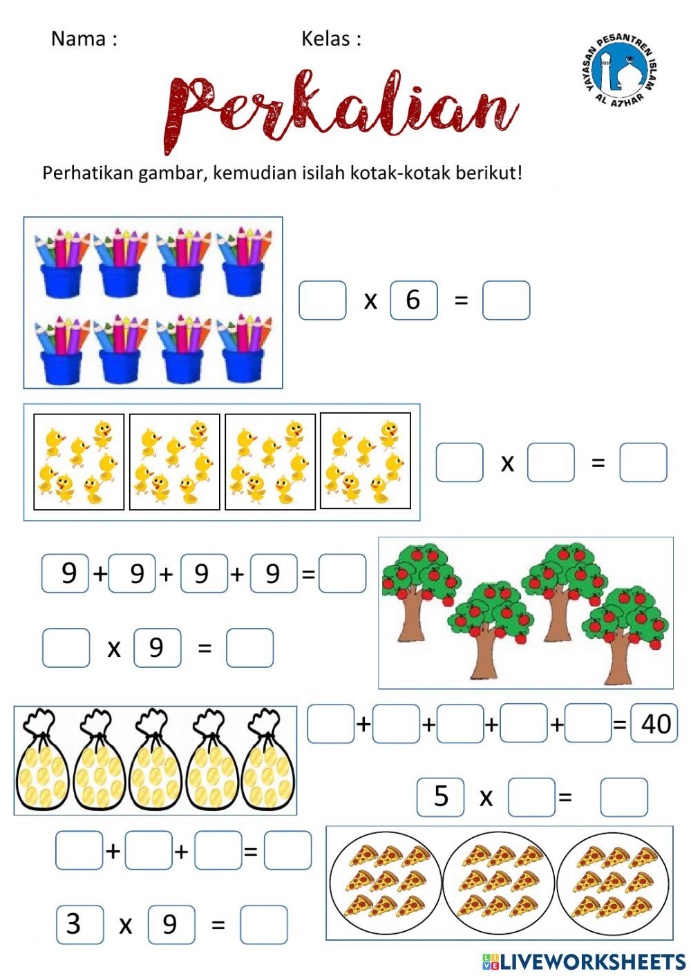 Perkalian online activity for 3 You can do the exercises online or Perkalian online activity for 3 You can do the exercises online or