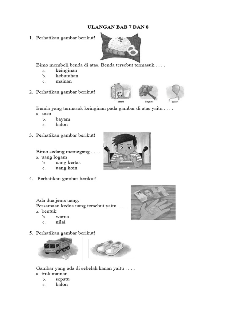 Wajib Tahu Rahasia Cara Cepat Jawab Soal Bahasa Tema 5.6.7.dan 8 Kelas 1 SD